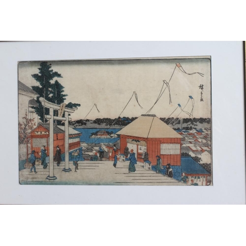 544 - AFTER UTAGAWA HIROSHIGE (1797-1858) Tenjin Shrine at Yushima, woodblock, 8 1/2