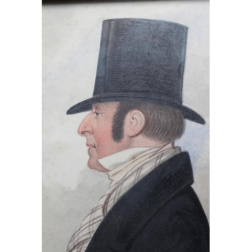 556 - RICHARD DIGHTON (1795-1880) Portrait of a Gentleman in Profile, half length, watercolour over pencil... 