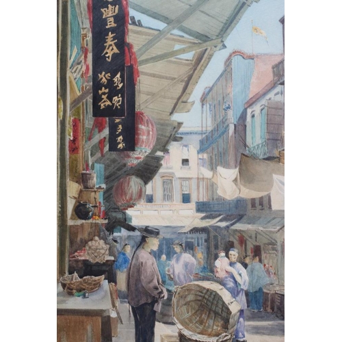 562 - STANLEY INCHBOLD (1856-c.1930) Hong Kong Street Scene, signed lower right and dated '90, watercolour... 