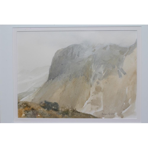 568 - SIMON BULL (b.1958) Scafell from Upper Eskdale, signed lower right and inscribed with title, waterco... 