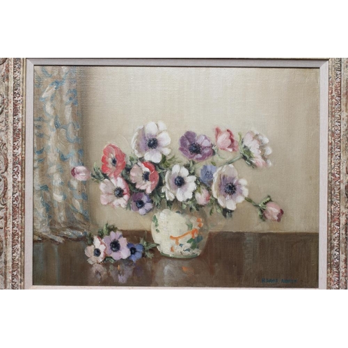 588 - HERBERT DAVIS RICHTER (1874-1955) Still Life of Anemones in a vase, signed lower right, oil on canva... 