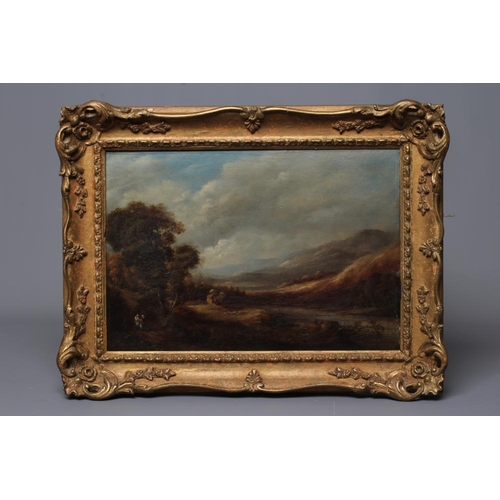 592 - W H PRIOR (1812-1882) Extensive River Landscape, signed lower left and dated 1820, oil on panel, 10 ... 