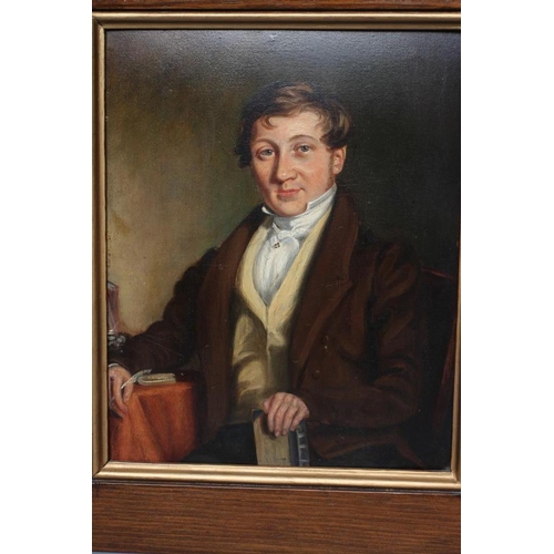 602 - BRITISH SCHOOL (Late 19th Century) Portrait of a Gentleman, seated half length wearing a brown jacke... 