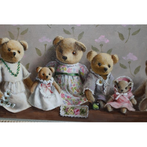 606 - DEBORAH JONES (1921-2012) Teddy Bears, signed lower left, oil on canvas, 12