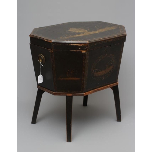 668 - A GEORGIAN MAHOGANY CANTERBURY, early 19th century, of dished oblong form with square section uprigh... 