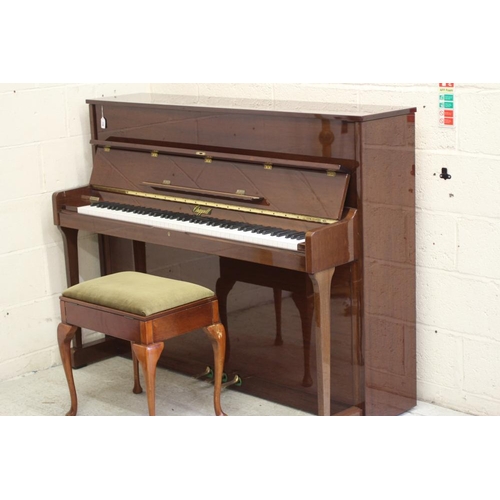 710 - AN UPRIGHT MAHOGANY CASED PIANO BY CHAPPELL, modern, the overstrung movement with sostenuto pedal, t... 