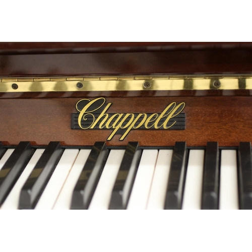 710 - AN UPRIGHT MAHOGANY CASED PIANO BY CHAPPELL, modern, the overstrung movement with sostenuto pedal, t... 