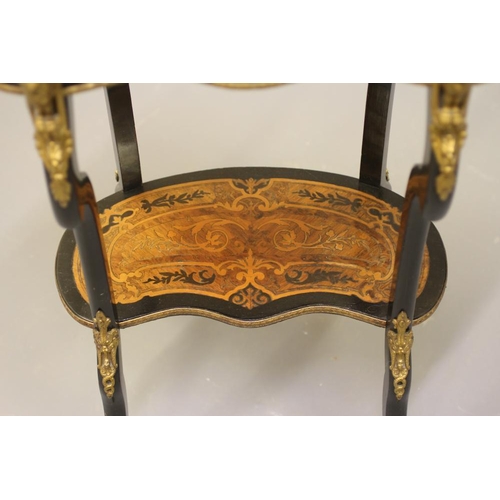 728 - A LOUIS XV STYLE KINGWOOD JARDINIERE, 20th century, of kidney form with foliate marquetry panels, eb... 