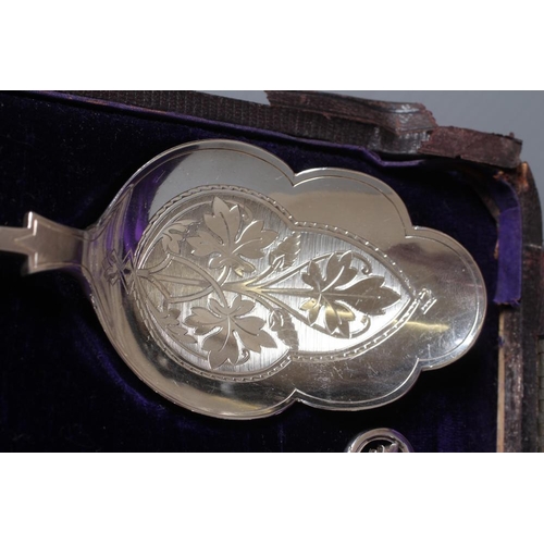 157 - A VICTORIAN SILVER SEVEN PIECE FRUIT SERVING SET by Jehoiada Alsop Rhodes & Barber, Sheffield 1877, ... 