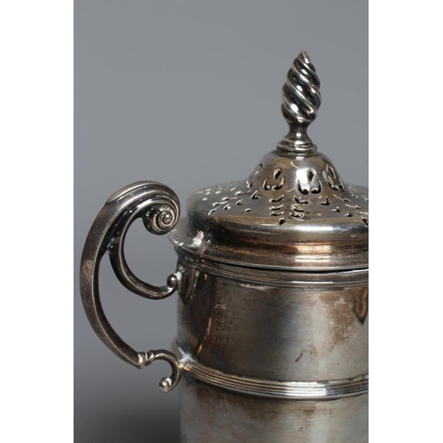 172 - A LATE VICTORIAN SILVER SUGAR CASTER by Josiah Williams & Co., London 1898, as a two handled trophy ... 