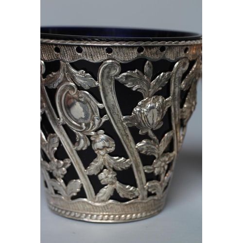 176 - A LATE VICTORIAN SILVER CREAM PAIL by Levi & Salaman, Birmingham 1899, of flared cylindrical form pi... 