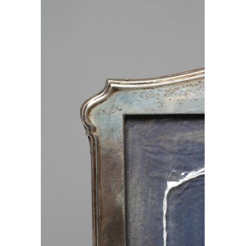 182 - A SILVER PHOTOGRAPH FRAME by Walker & Hall, Birmingham 1930, of arched vertical oblong form with ree... 