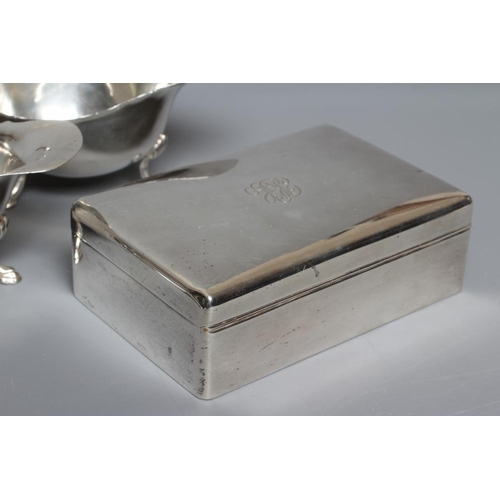 191 - A COLLECTION OF INDIAN COLONIAL SILVER comprising an oblong cigarette box engraved with a presentati... 