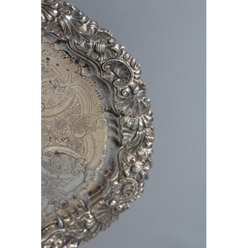 205 - AN EDWARDIAN SILVER SMALL SALVER by William Hutton & Sons Ltd., 1903, of shaped circular form, centr... 