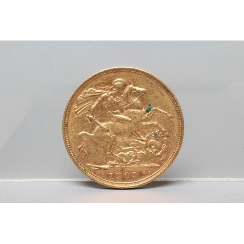 239 - AN EDWARD VII SOVEREIGN, 1903, 8g (Est. plus 20% premium)