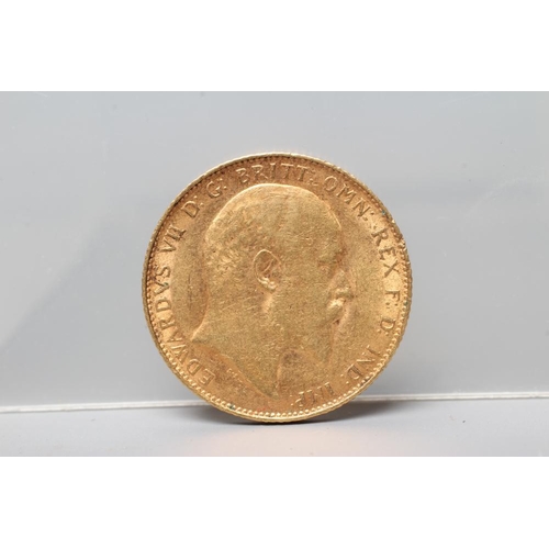 244 - AN EDWARD VII SOVEREIGN, 1908, 8g (Est. plus 20% premium)