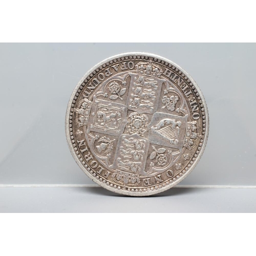 221 - A VICTORIA 'GODLESS' ONE FLORIN, 1849, 11.2g (Est. plus 24% premium inc. VAT)