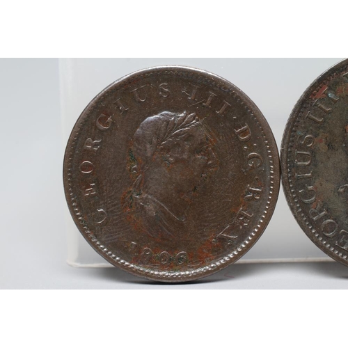 226 - TWO GEORGE III HALFPENNIES, 1799 and 1806 (Est. plus 24% premium inc. VAT)