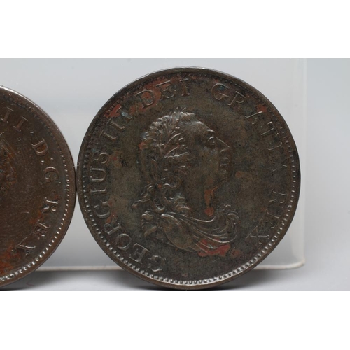 226 - TWO GEORGE III HALFPENNIES, 1799 and 1806 (Est. plus 24% premium inc. VAT)