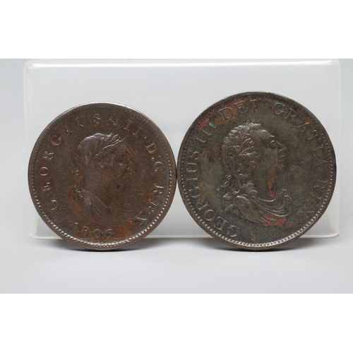 226 - TWO GEORGE III HALFPENNIES, 1799 and 1806 (Est. plus 24% premium inc. VAT)