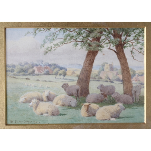 567 - WILLIAM SIDNEY COOPER (1854-1927) Sheep Resting Under Trees and Cattle Beside a Bridge, a pair, sign... 