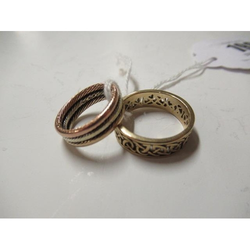 198 - TWO 9CT GOLD RINGS 9.5g TOTAL