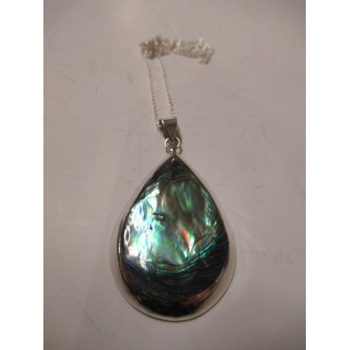 210 - SILVER PAUA SHELL ON SILVER CHAIN