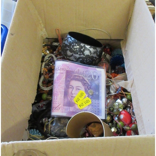 322 - BOX OF COSTUME JEWELLERY