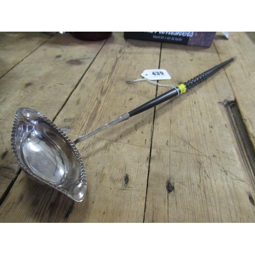 439 - SILVER GEORGIAN PUNCH LADLE WITH A BALEEN TWIST HANDLE