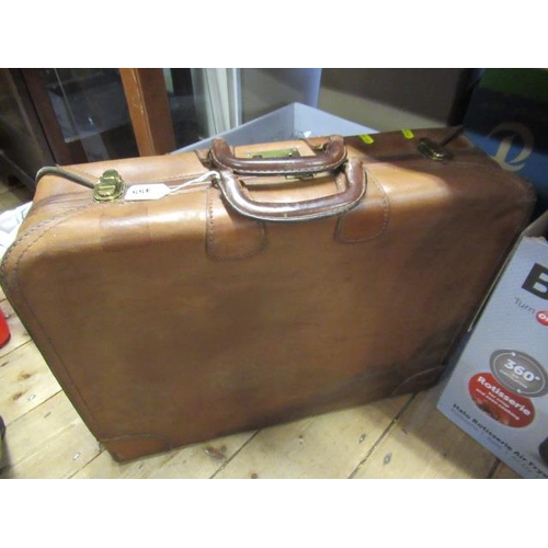 455 - LEATHER VINTAGE SUITCASE