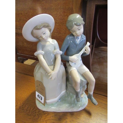 473 - LLADRO FIGURE OF A BOY AND GIRL