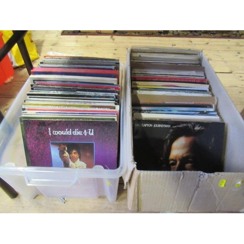 499 - TWO BOXES OF LP RECORDS INCLUDING FOUR TOPS AND ALL ABOUT EVE