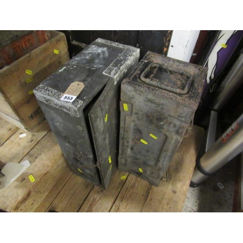 553 - AMMUNITION BOX AND A WORK BOX