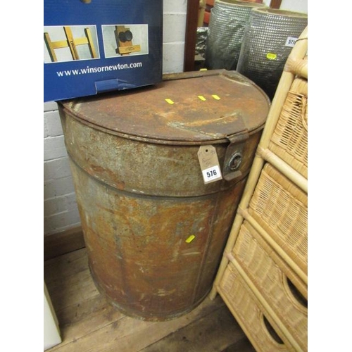 576 - METAL FLOUR BIN