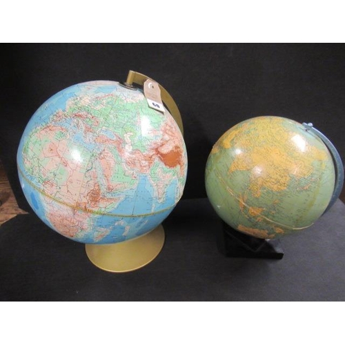 60 - TWO VINTAGE TABLE GLOBES AND A BOX OF OS AND OTHER MAPS