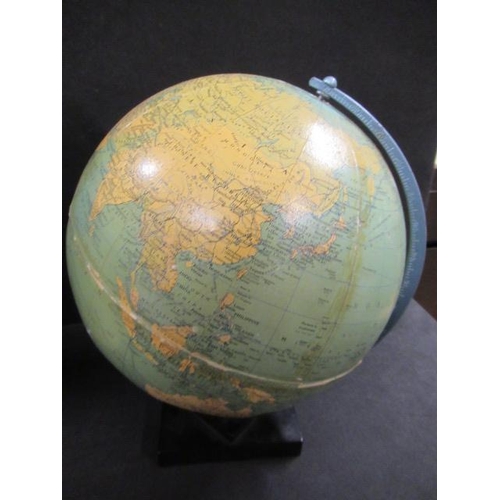 60 - TWO VINTAGE TABLE GLOBES AND A BOX OF OS AND OTHER MAPS