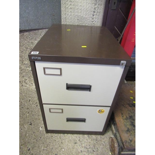 600 - STAPLES METAL TWO DRAWER FILING CABINET