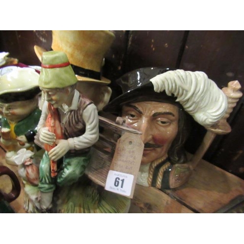 61 - QUANTITY OF TOBY AND CHARACTER JUGS INCLUDING MR PUNCH