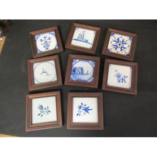 7 - EIGHT FRAMED DELFT TILES