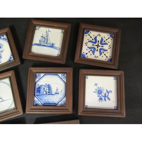 7 - EIGHT FRAMED DELFT TILES