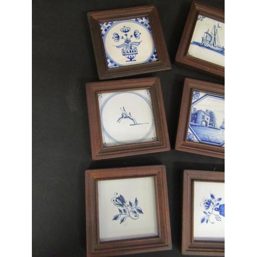 7 - EIGHT FRAMED DELFT TILES