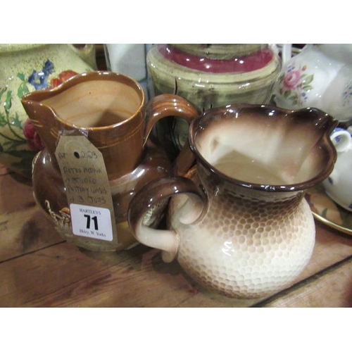 71 - RETRO MEDINA STUDIO POTTERY VASE AND THREE JUGS