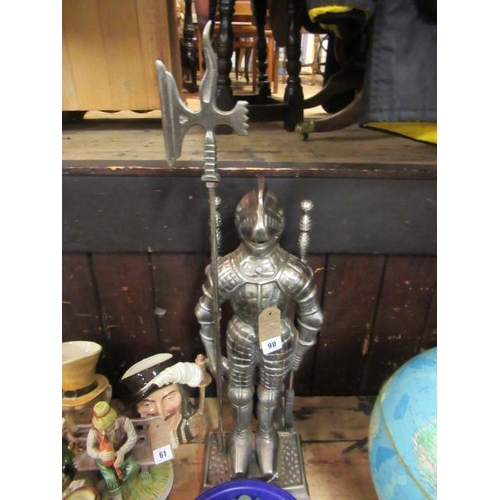 90 - IMPRESSIVE CAST METAL KNIGHT COMPANION SET 29 INCHES HIGH