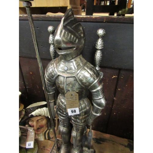 90 - IMPRESSIVE CAST METAL KNIGHT COMPANION SET 29 INCHES HIGH