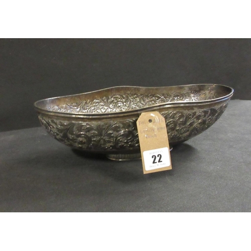 22 - WHITE METAL BOWL MARKED PAK 94 SIL 658g