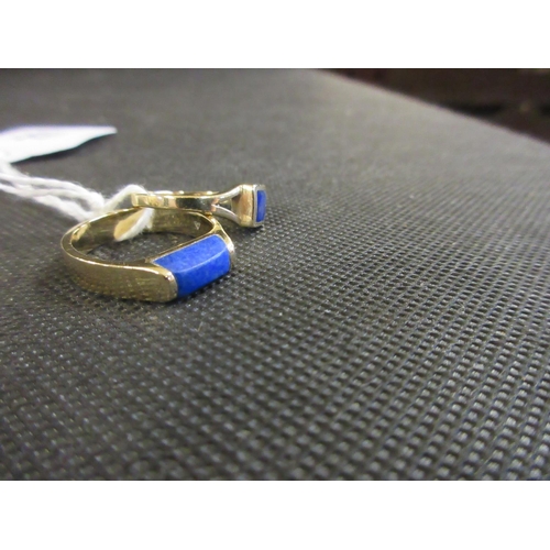 227 - TWO LAPIS LAZULI AND 9CT GOLD RINGS 7.8g GROSS