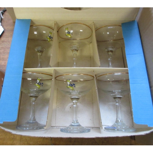 288 - SIX BOXED VINTAGE BABYCHAM GLASSES