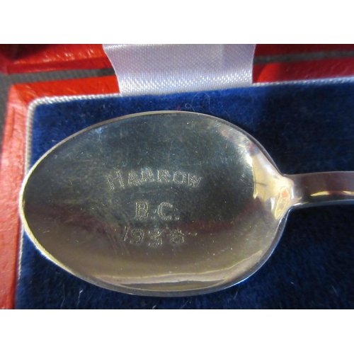 86 - CASED SILVER SPOON ENGRAVED HARROW B.C. 1936 16g