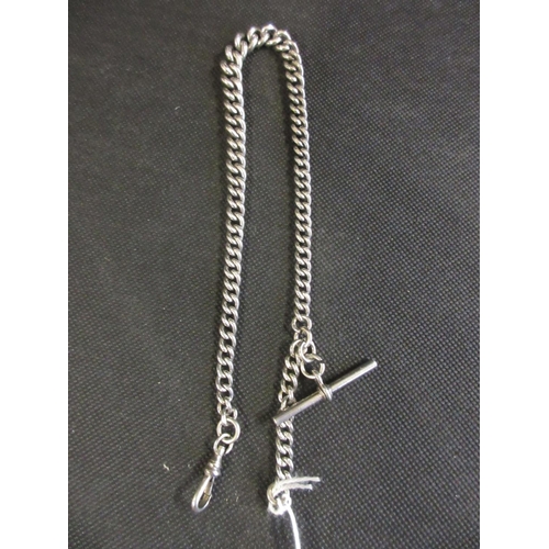 87 - SILVER ALBERT CHAIN 38.5