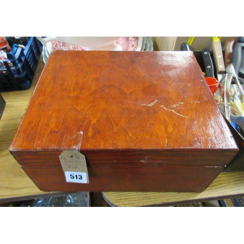 513 - WOODEN BOX WITH CLASP